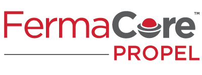 Red and grey FermaCore Propel logo